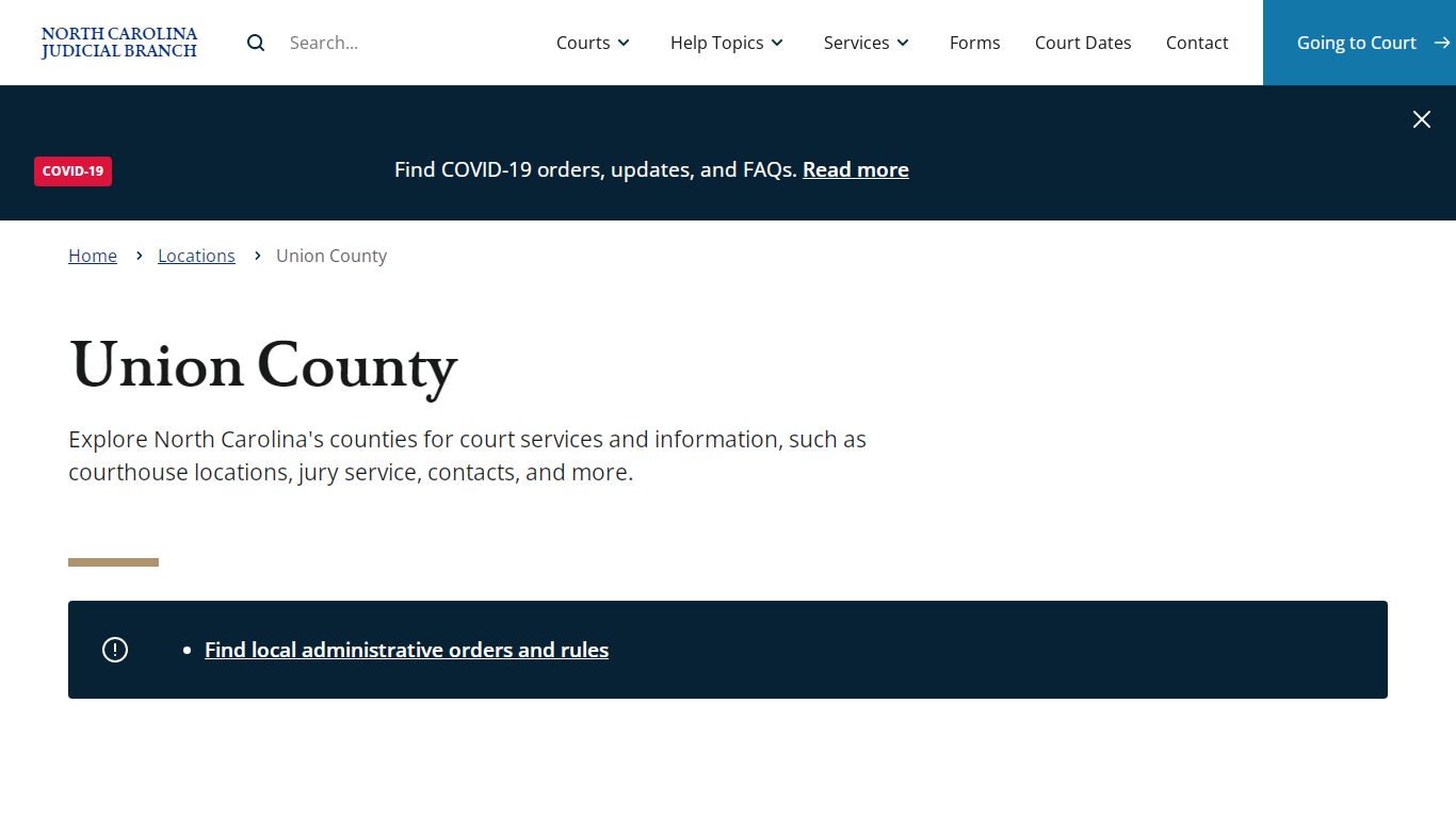 Union County | North Carolina Judicial Branch - NCcourts